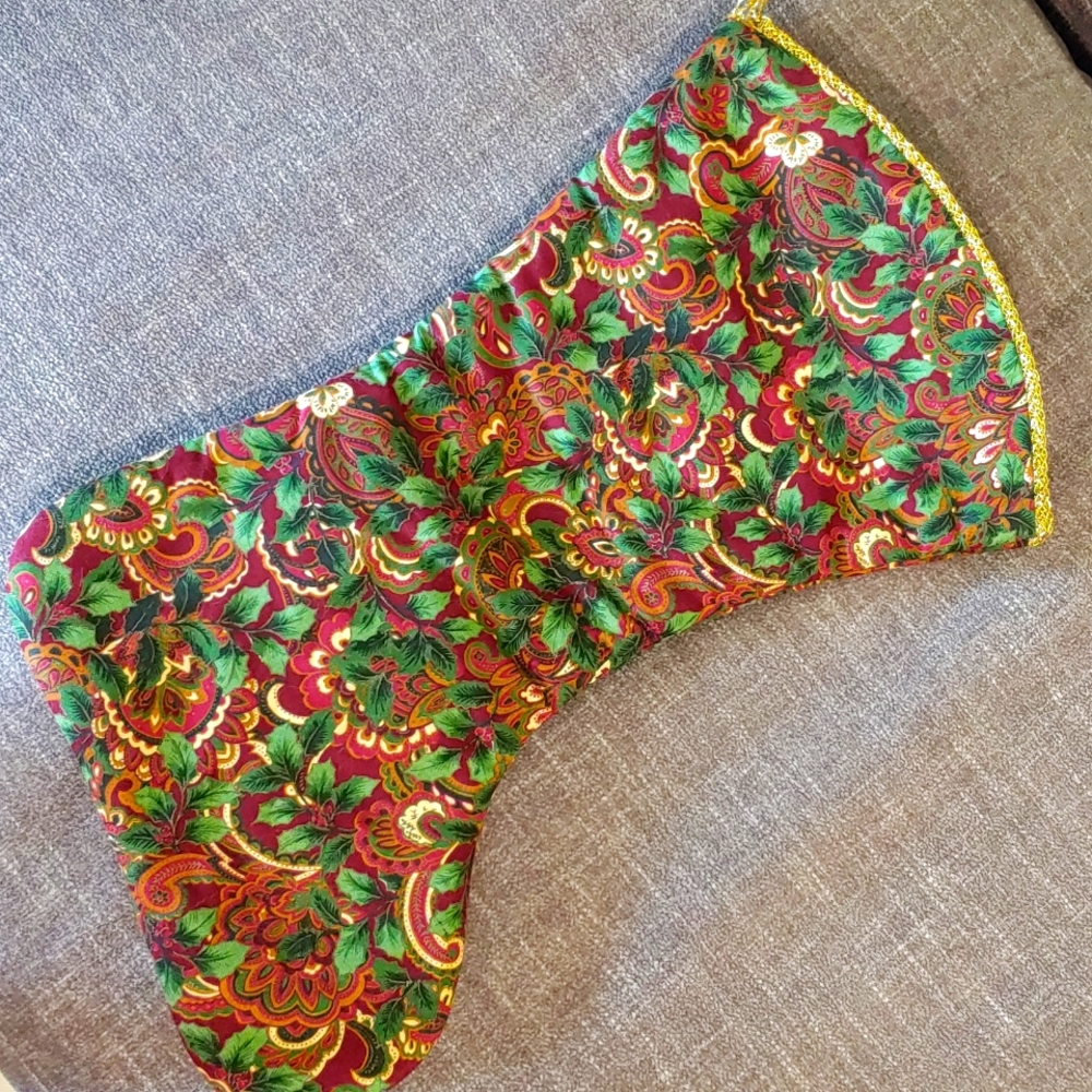 Paisley type print Christmas stocking